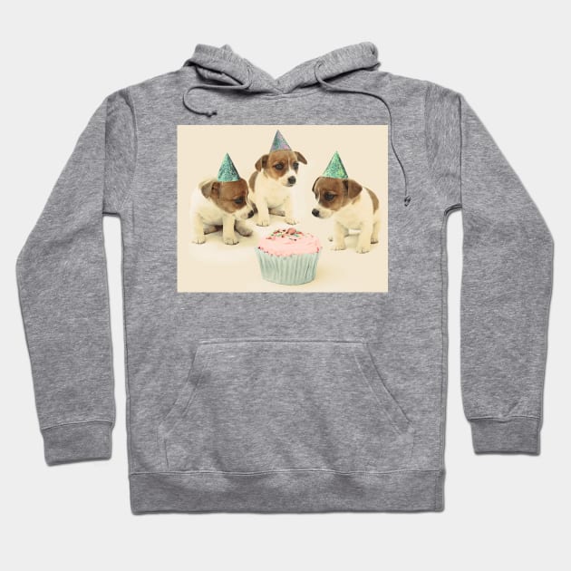 Vintage Puppy Birthday Card Hoodie by micklyn